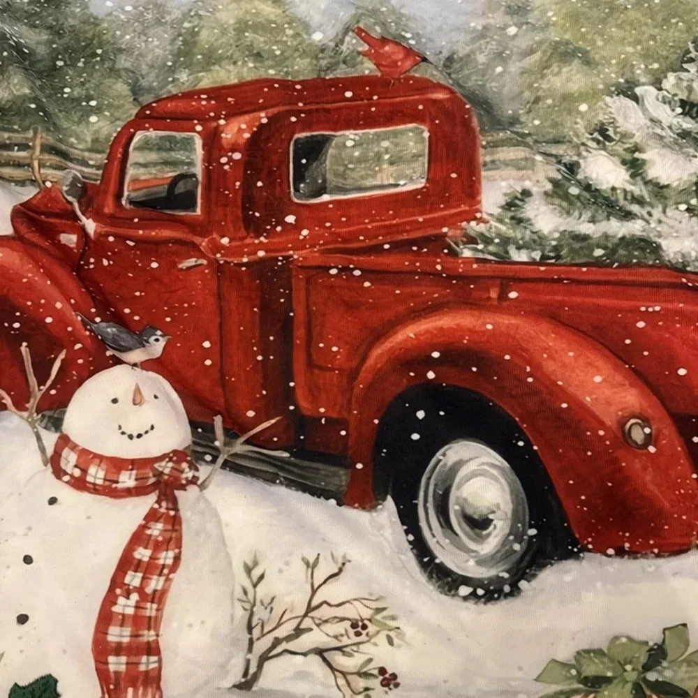 Festive Red Truck Holiday throw Blanket